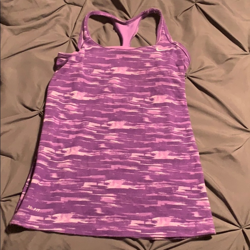 Purple Nike workout top with built in bra
